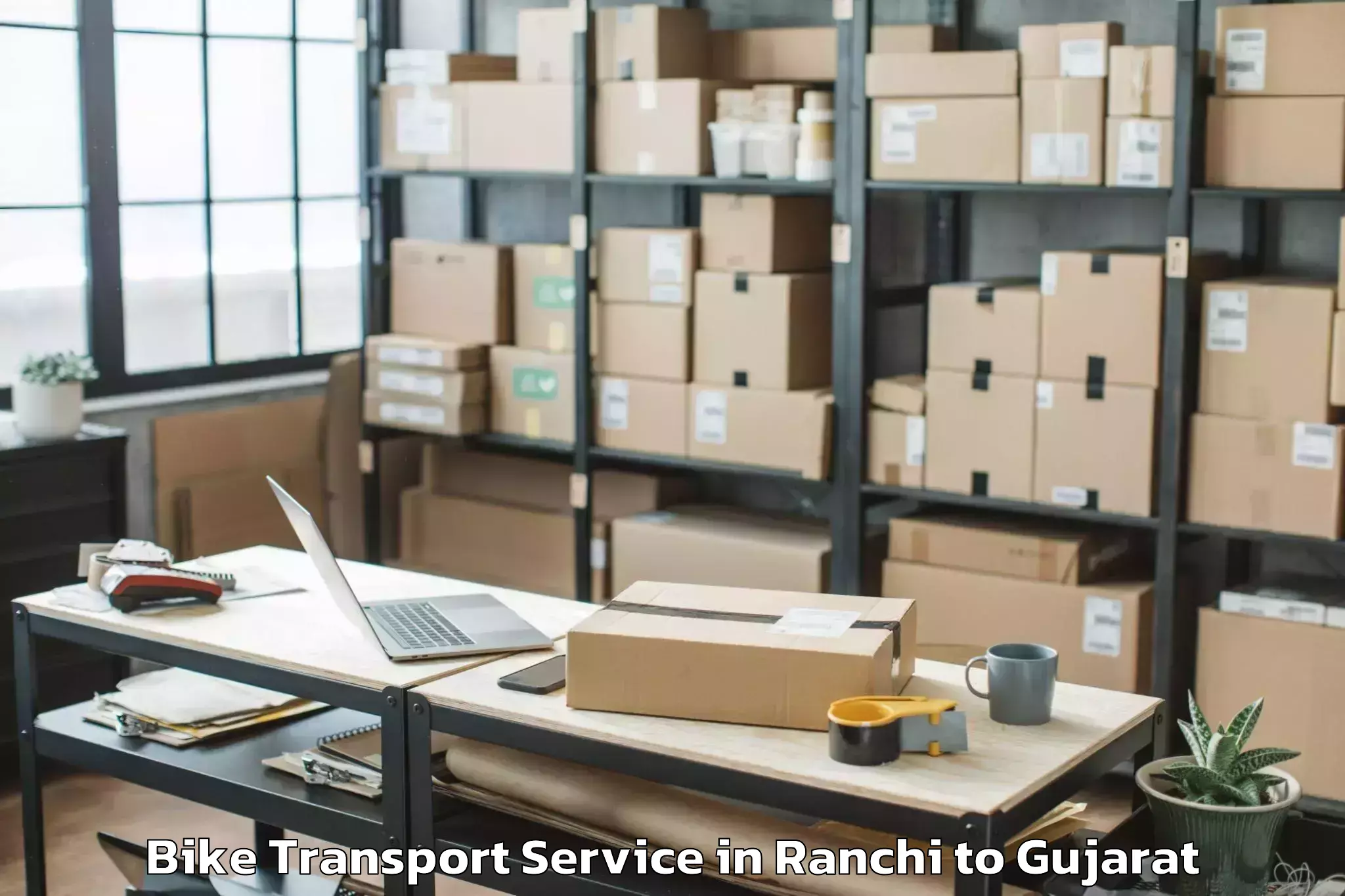 Book Ranchi to Deendayal Port Trust Bike Transport Online